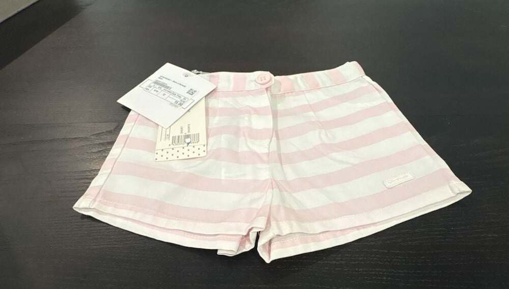 Tutto Piccolo Pink And White Striped Shorts 12 Months